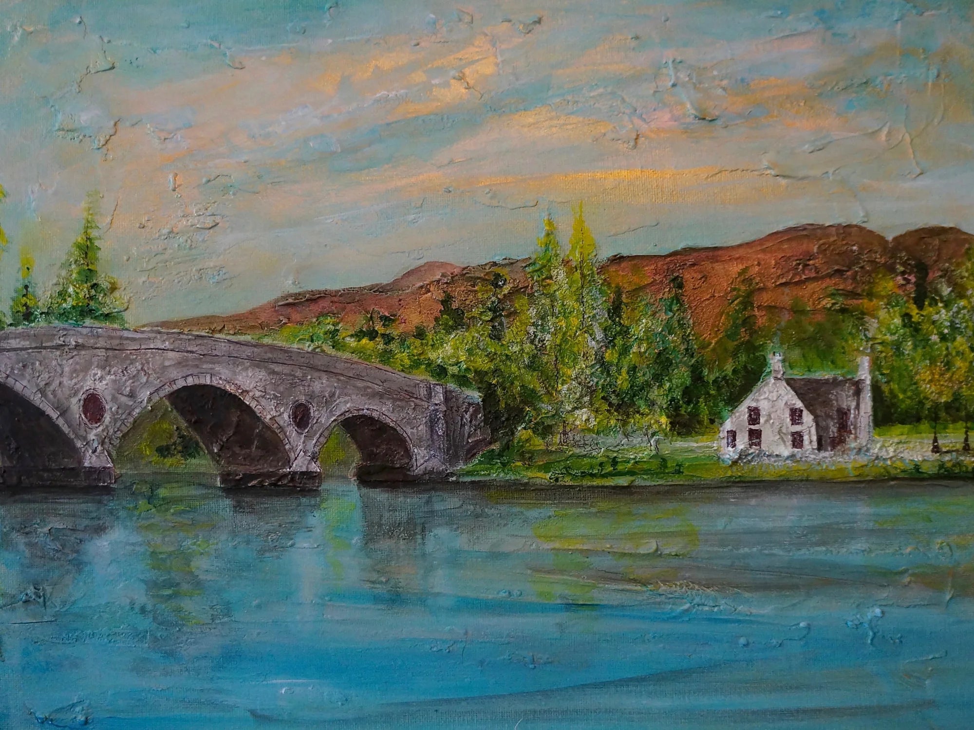 Kenmore Bridge Ii Original Painting - Scottish Artist Highlands & Lowlands Art Gallery Scotland