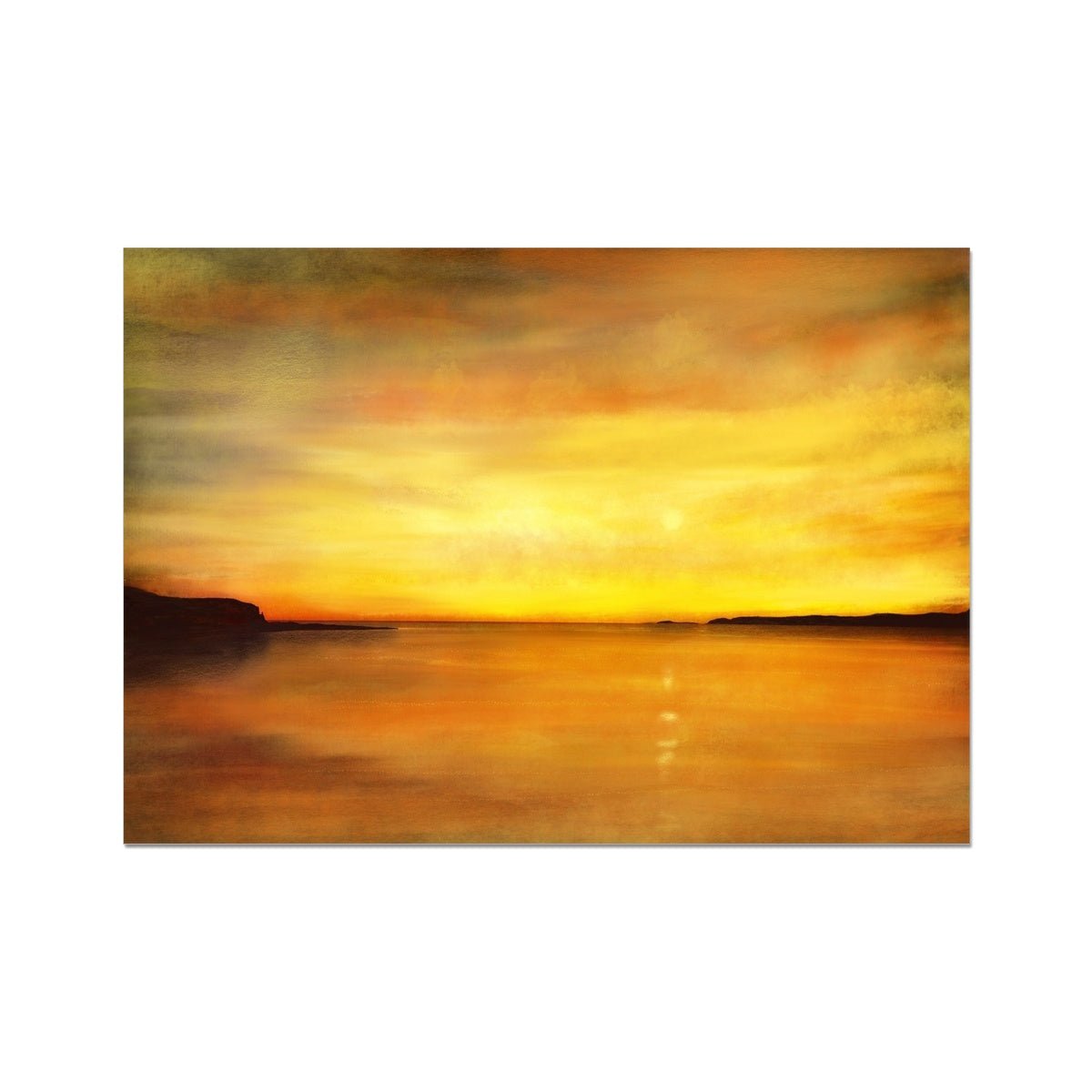 King's Cave Sunset Arran Painting | Signed Art Prints From Scotland | By Scottish Artist Hunter