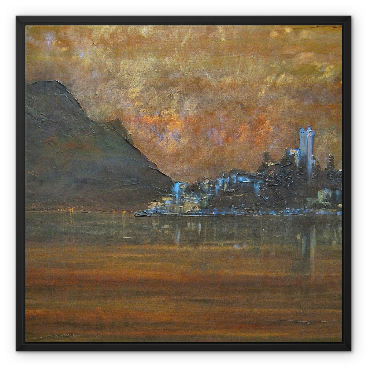 Lake Garda Dusk Italy Painting | Framed Canvas From Scotland