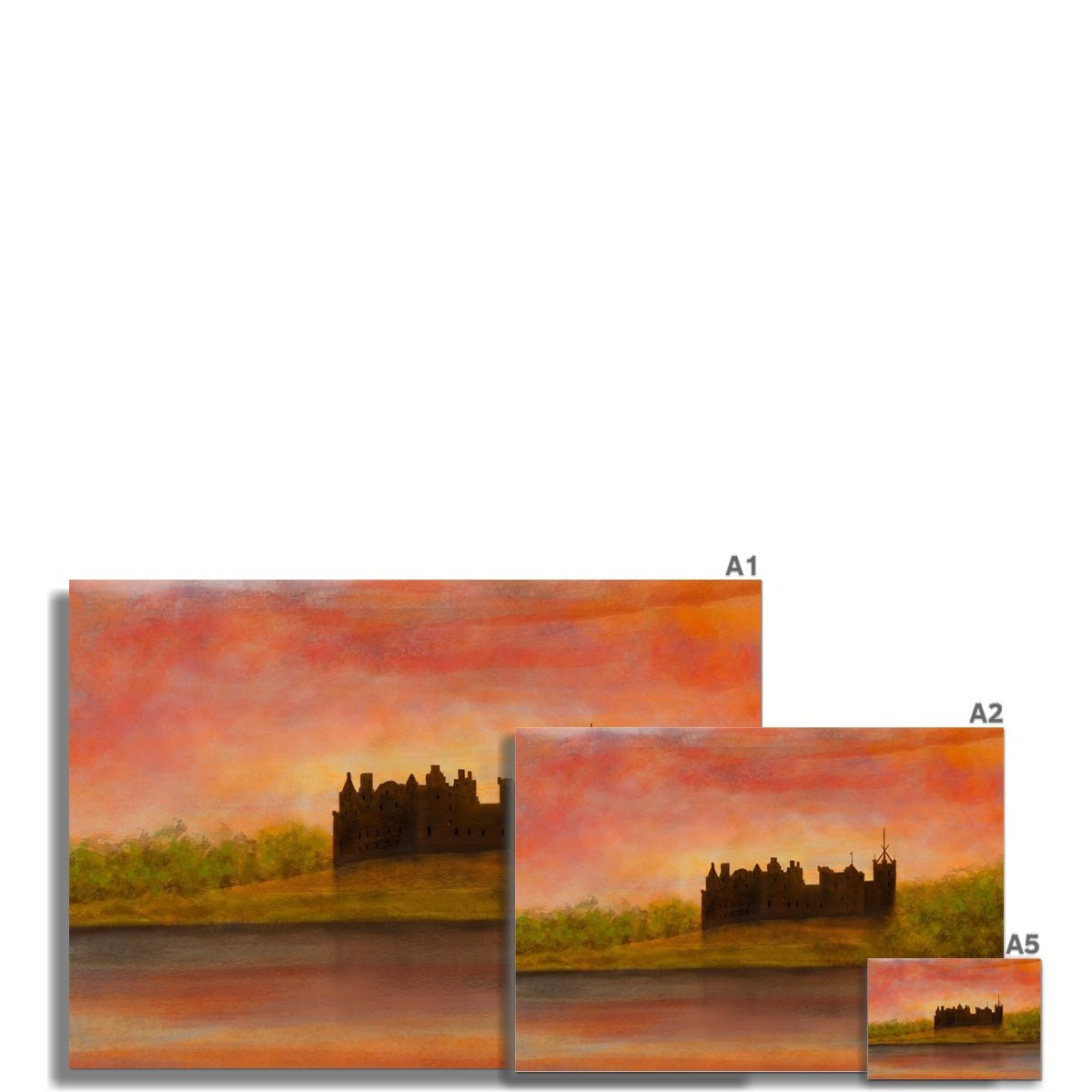 Linlithgow Palace Dusk Painting | Signed Art Prints From Scotland | By Scottish Artist Hunter