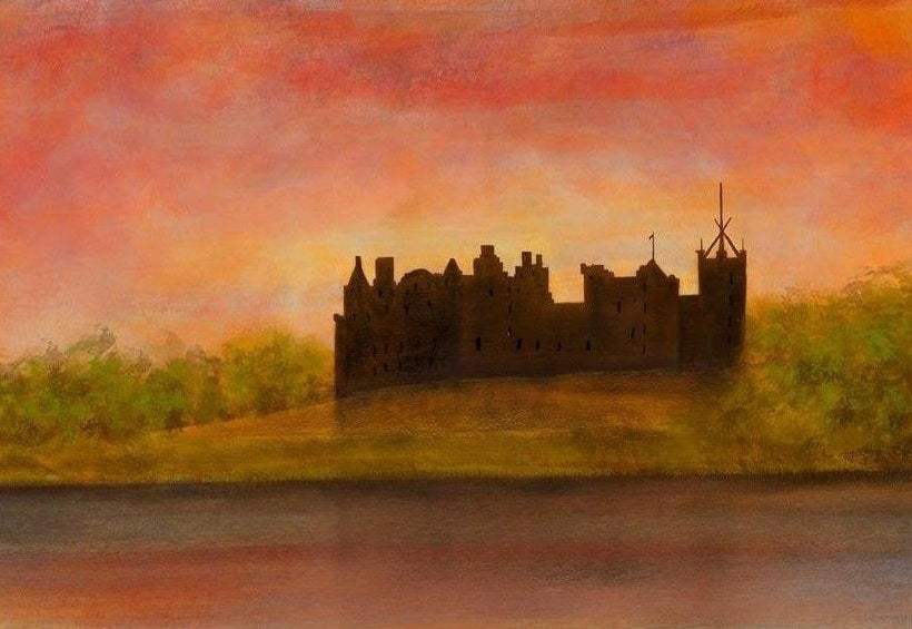 Linlithgow Palace Dusk Scottish Landscape Painting