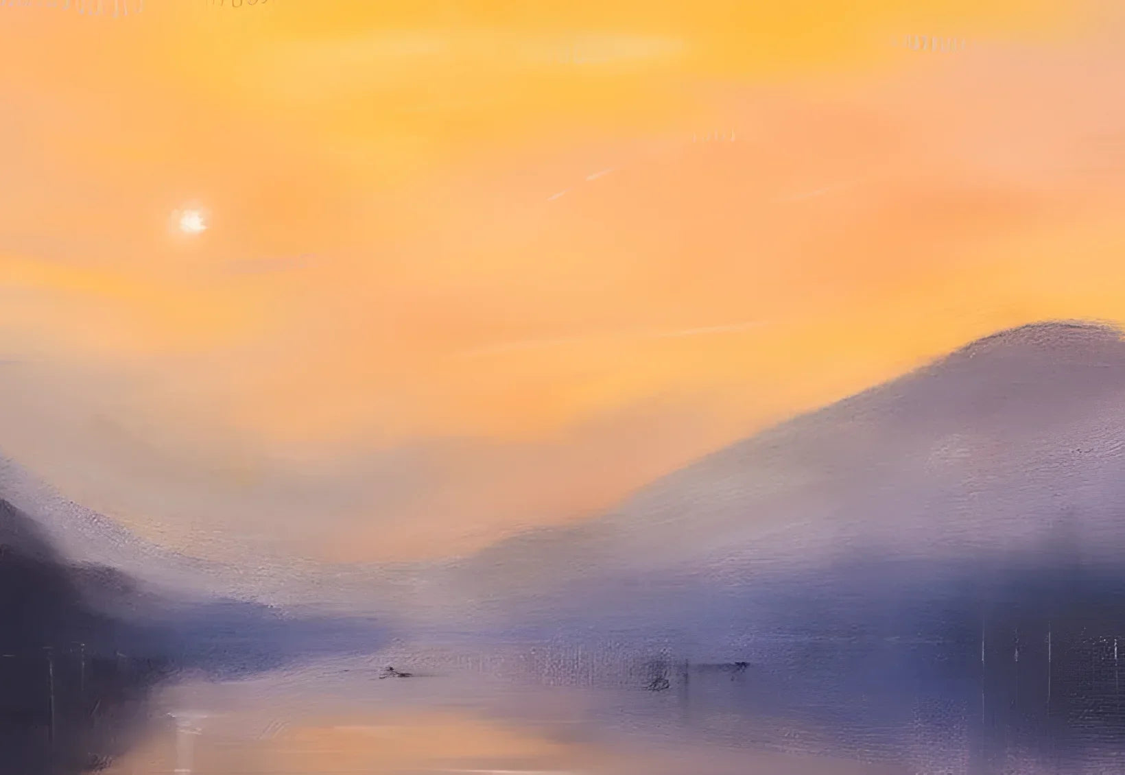 Loch Eck Dusk - Lochs & Mountains Art Gallery Scotland Worldwide Shipping Serene Mountain Lake Scottish and Paintings Prints by Artist