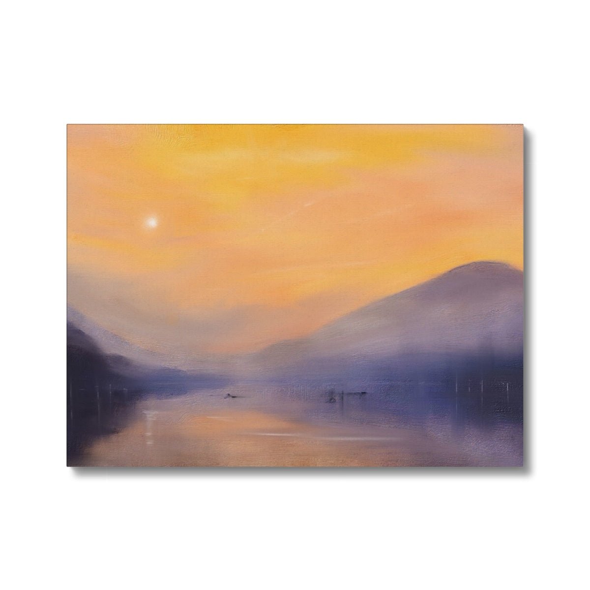 Loch Eck Dusk Painting | Canvas From Scotland-Contemporary Stretched Canvas Prints-Scottish Lochs & Mountains Art Gallery-24"x18"-Paintings, Prints, Homeware, Art Gifts From Scotland By Scottish Artist Kevin Hunter