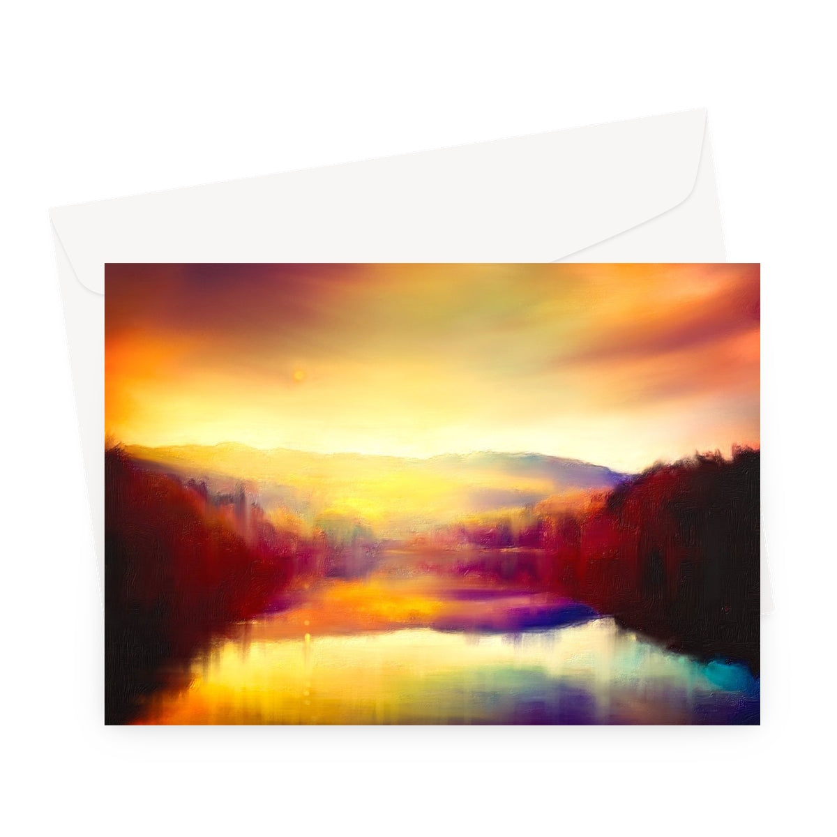 Loch Faskally Dusk Scottish Art Gifts Greeting Card