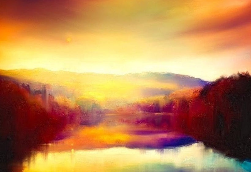 Loch Faskally Dusk Scottish Landscape Painting