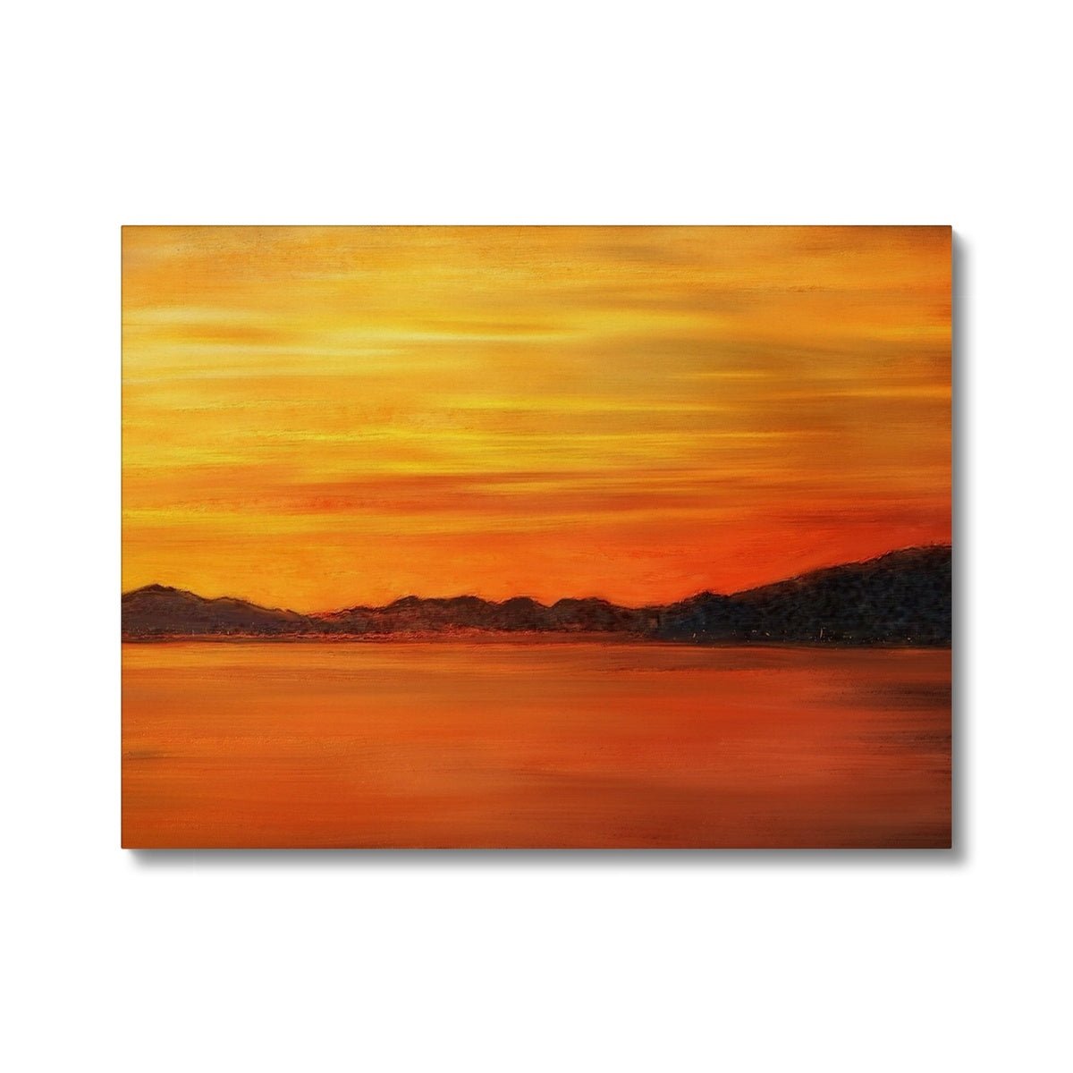 Loch Fyne Sunset Painting | Canvas From Scotland-Contemporary Stretched Canvas Prints-Scottish Lochs & Mountains Art Gallery-24"x18"-Paintings, Prints, Homeware, Art Gifts From Scotland By Scottish Artist Kevin Hunter