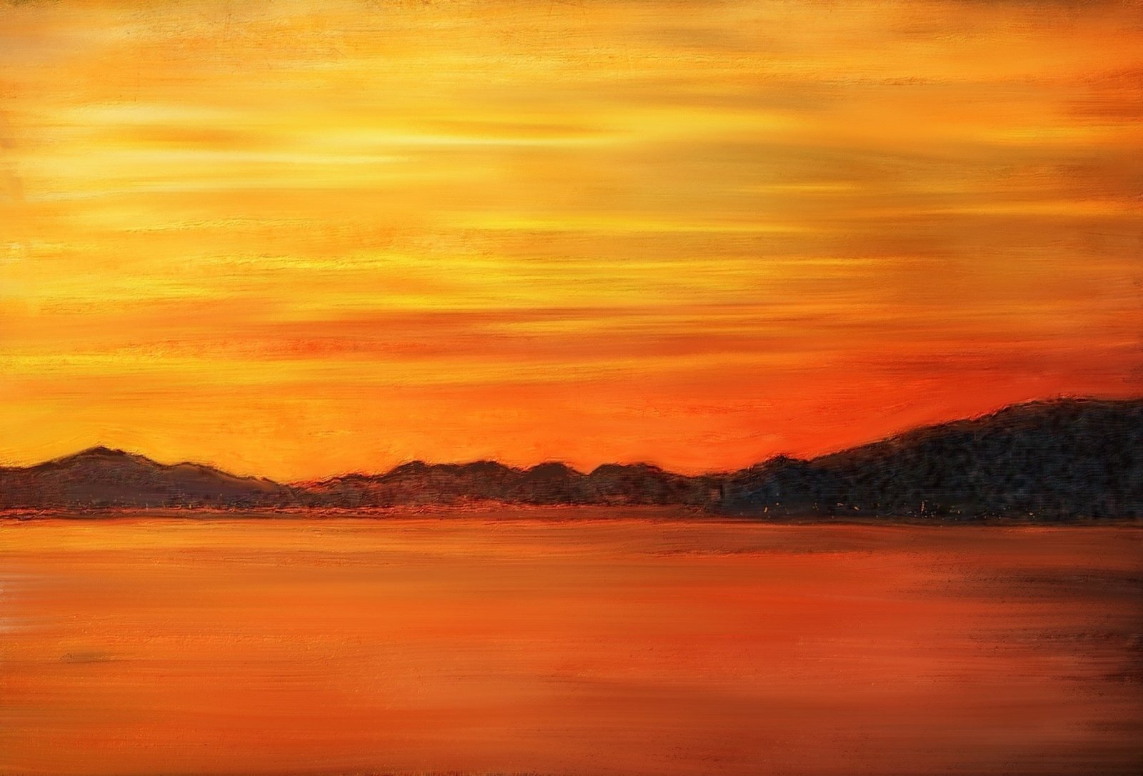 Loch Fyne Sunset Painting Fine Art Prints