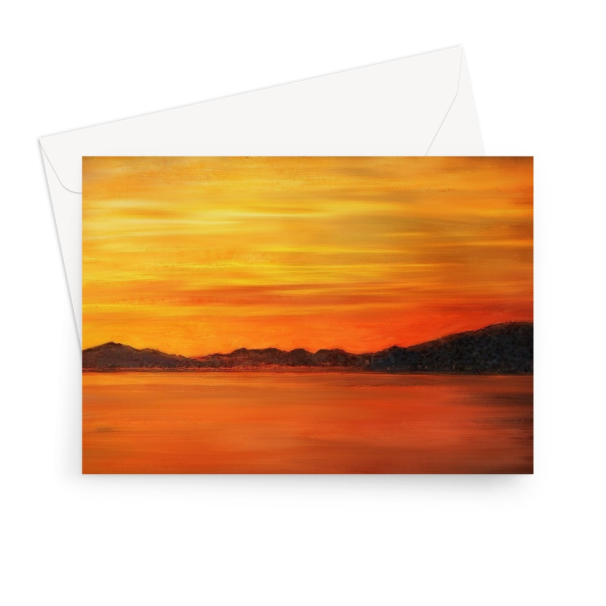 Loch Fyne Sunset Scottish Art Gifts Greeting Card