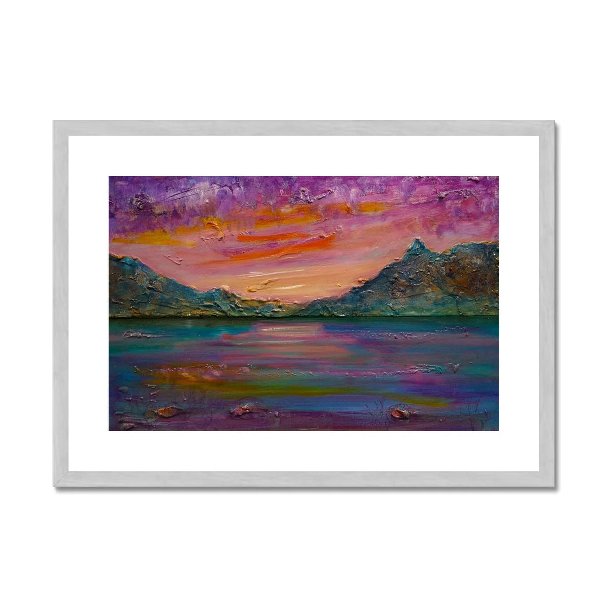 Loch Leven Sunset Antique Framed & Mounted Print - Glencoe Art Gallery Scotland Worldwide Shipping Paintings | Prints | Gifts