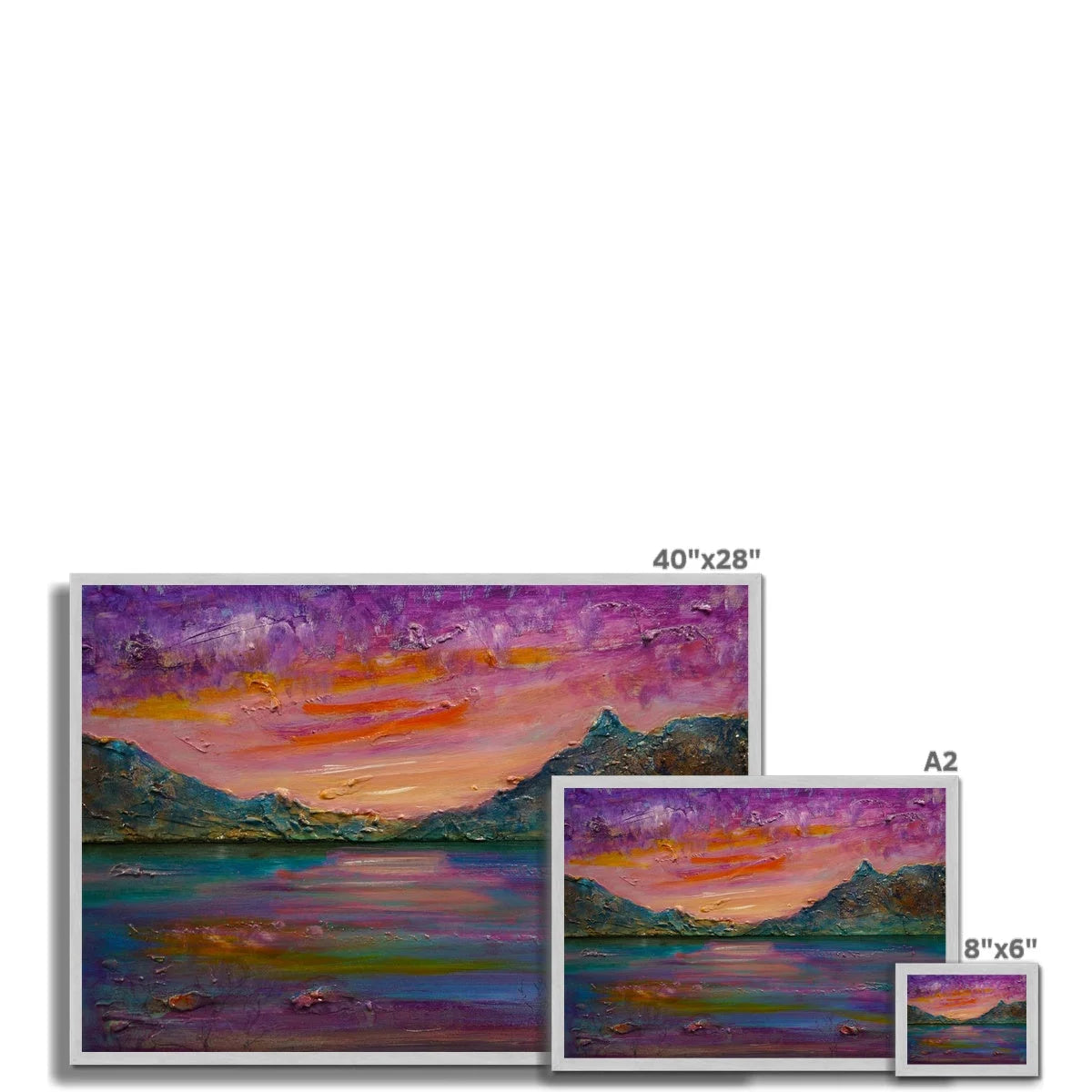 Loch Leven Sunset Antique Framed Print - Glencoe Art Gallery Scotland Worldwide Shipping Paintings | Prints | Gifts from by Scottish Artist