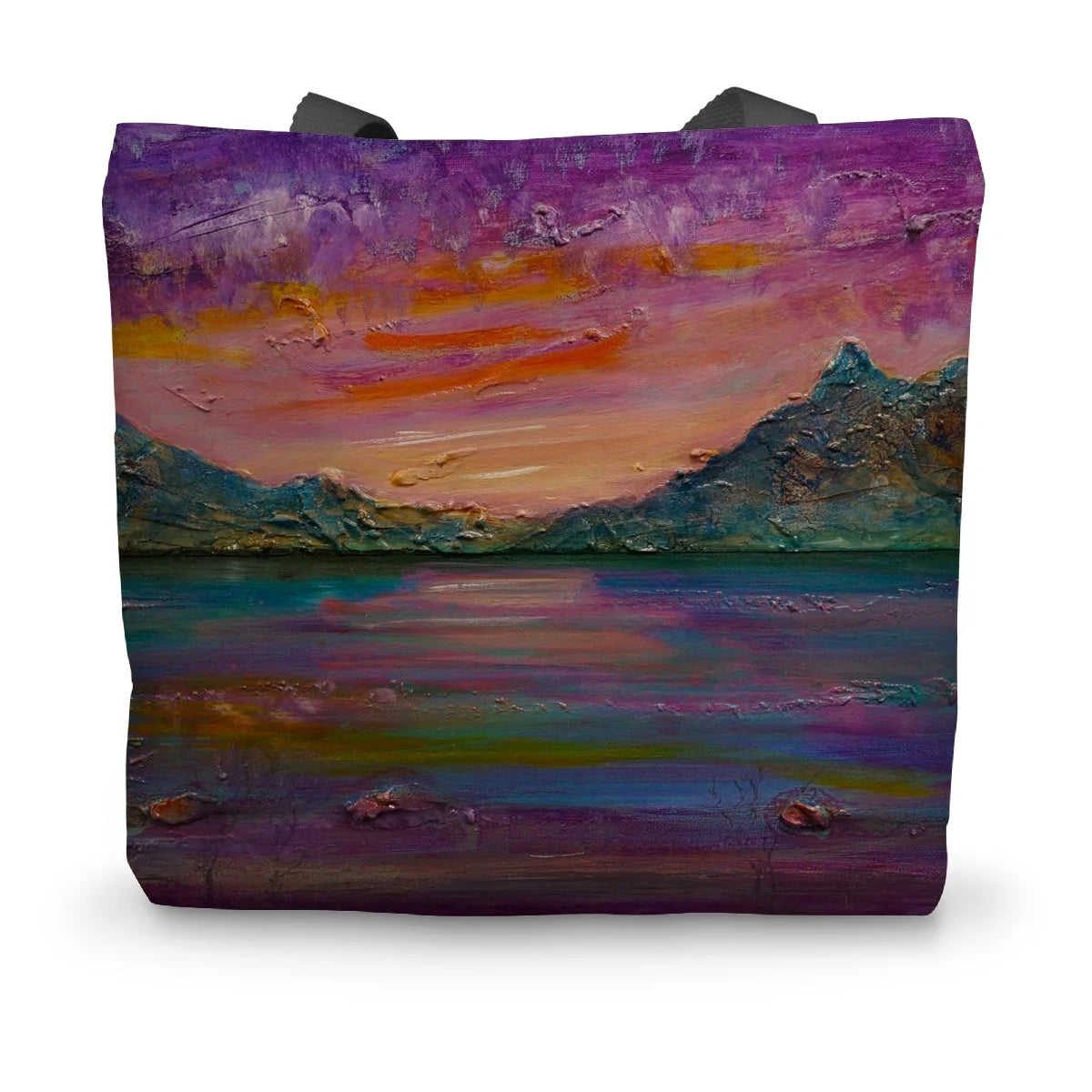 Loch Leven Sunset Canvas Tote Bag - Glencoe Art Gallery Scotland Worldwide Shipping Paintings | Prints | Gifts