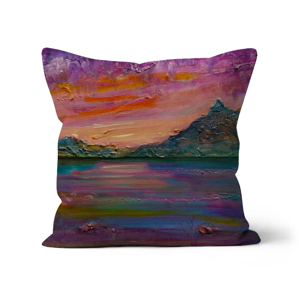 Loch Leven Sunset Cushion - Glencoe Art Gallery Scotland Worldwide Shipping Paintings | Prints | Gifts