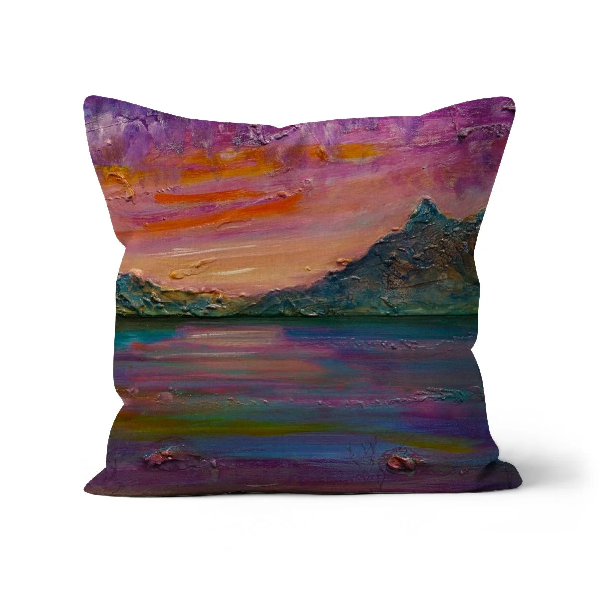 Loch Leven Sunset Cushion - Glencoe Art Gallery Scotland Worldwide Shipping Paintings | Prints | Gifts
