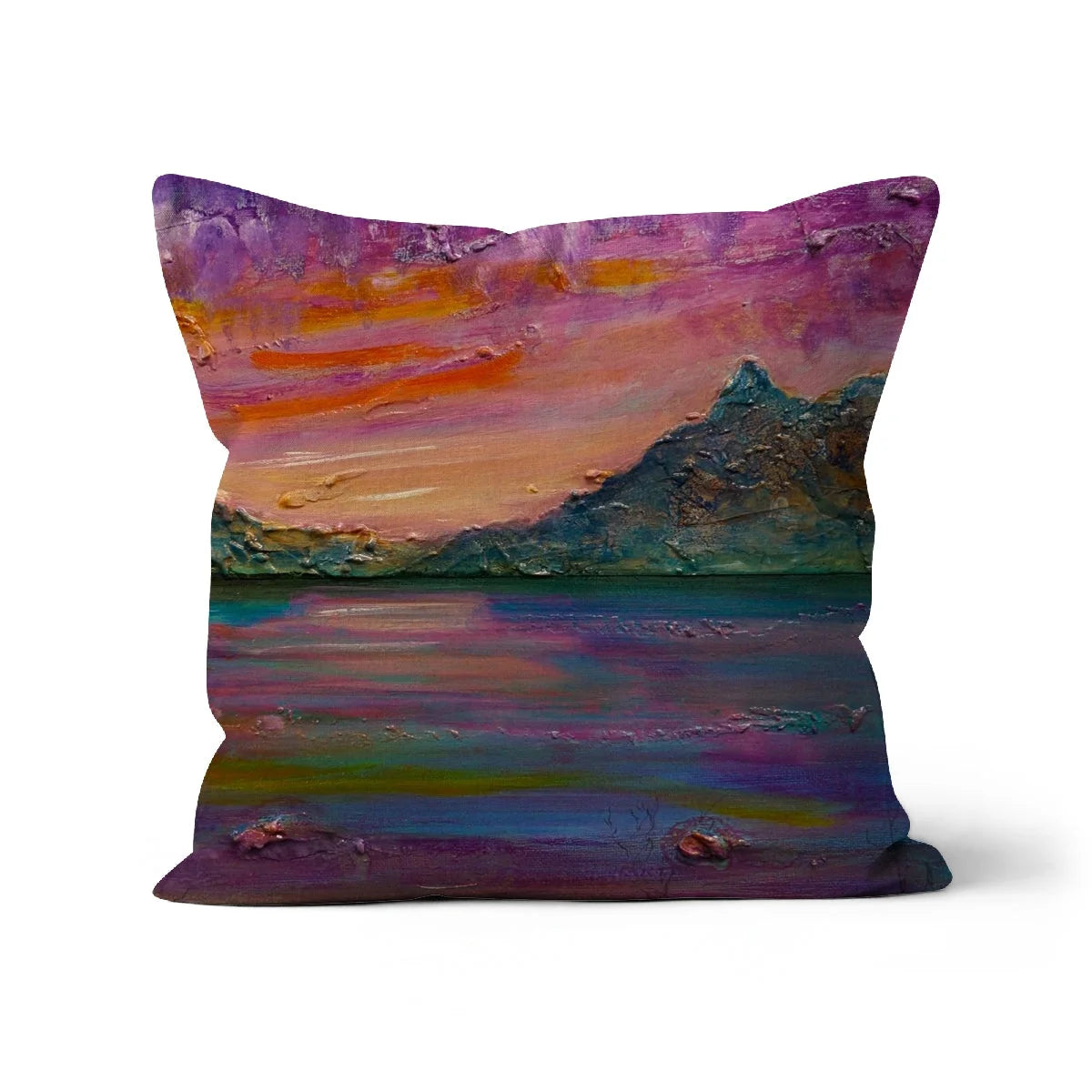 Loch Leven Sunset Cushion - Glencoe Art Gallery Scotland Worldwide Shipping Paintings | Prints | Gifts