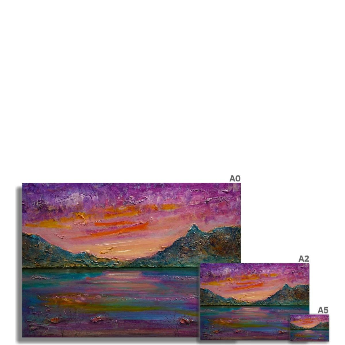 Loch Leven Sunset Fine Art Print - Glencoe Gallery Scotland Worldwide Shipping Scottish Prints and Landscape Paintings by Artist Hunter