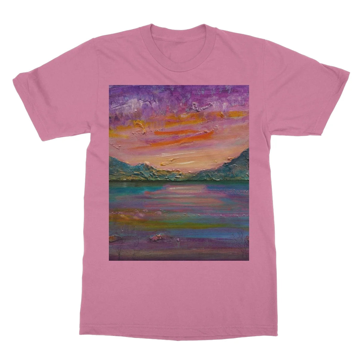 Loch Leven Sunset Softstyle T-shirt - Glencoe Art Gallery Scotland Worldwide Shipping Paintings | Prints | Gifts