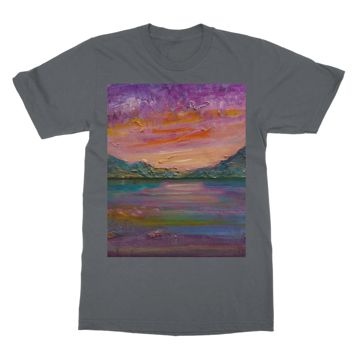 Loch Leven Sunset Softstyle T-shirt - Glencoe Art Gallery Scotland Worldwide Shipping Paintings | Prints | Gifts