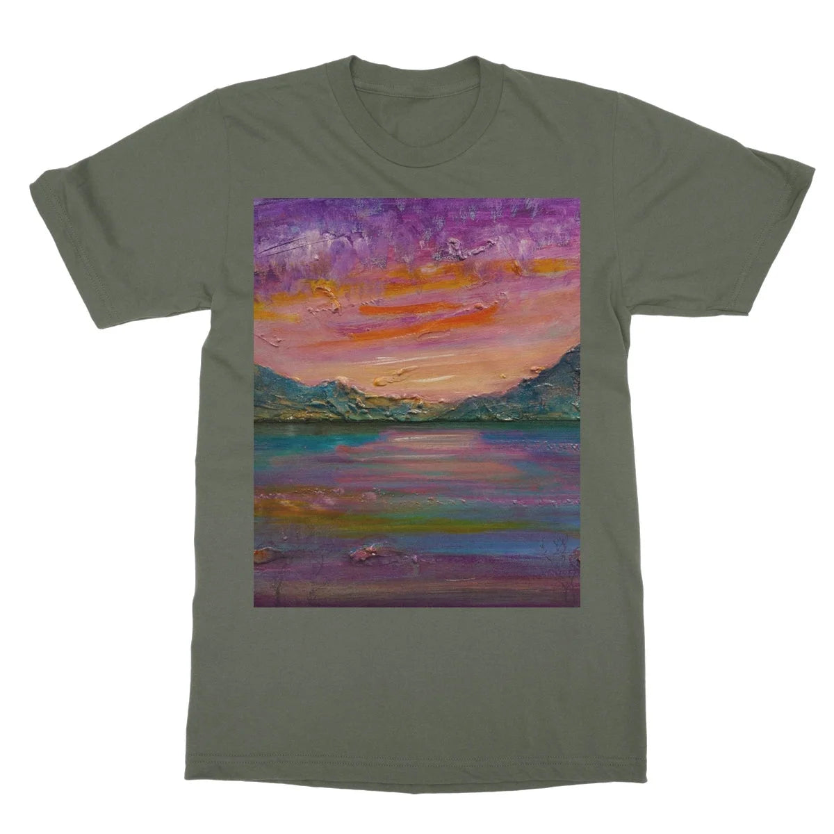 Loch Leven Sunset Softstyle T-shirt - Glencoe Art Gallery Scotland Worldwide Shipping Paintings | Prints | Gifts