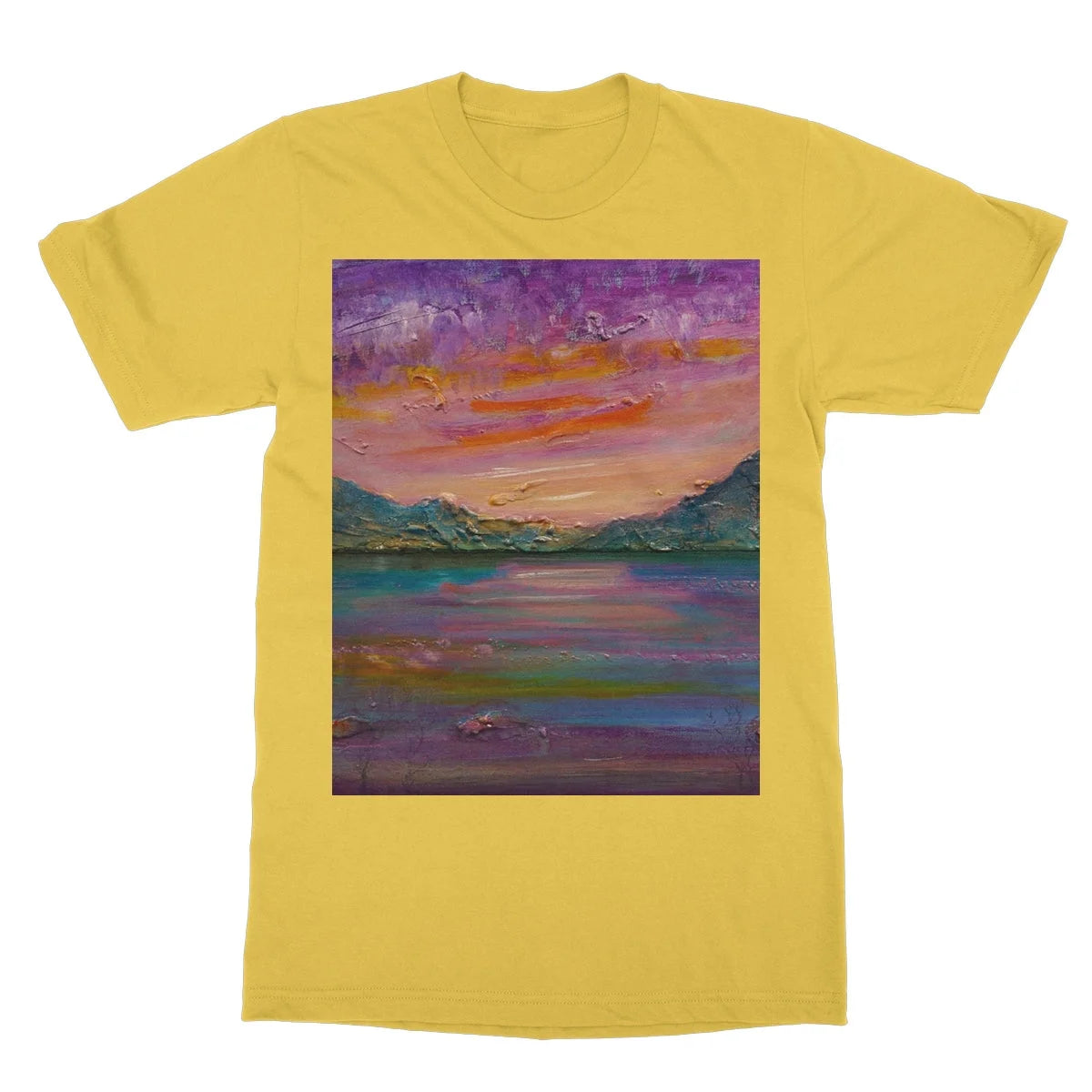 Loch Leven Sunset Softstyle T-shirt - Glencoe Art Gallery Scotland Worldwide Shipping Paintings | Prints | Gifts