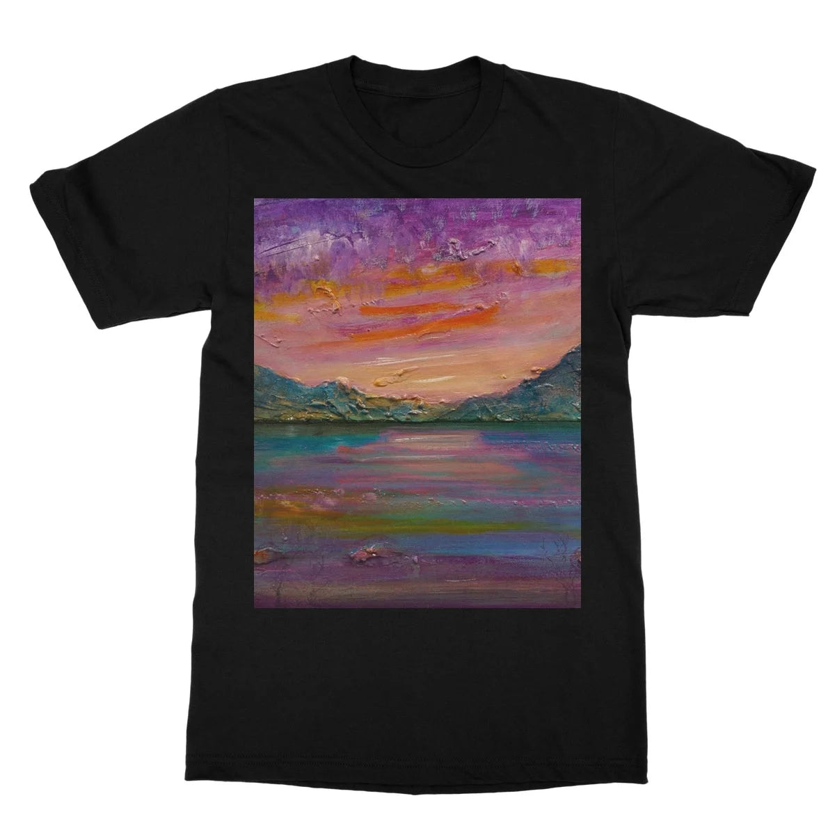 Loch Leven Sunset Softstyle T-shirt - Glencoe Art Gallery Scotland Worldwide Shipping Paintings | Prints | Gifts