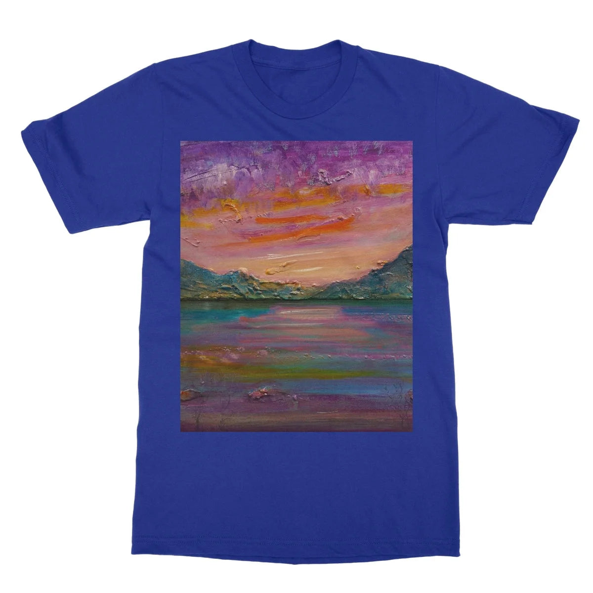 Loch Leven Sunset Softstyle T-shirt - Glencoe Art Gallery Scotland Worldwide Shipping Paintings | Prints | Gifts