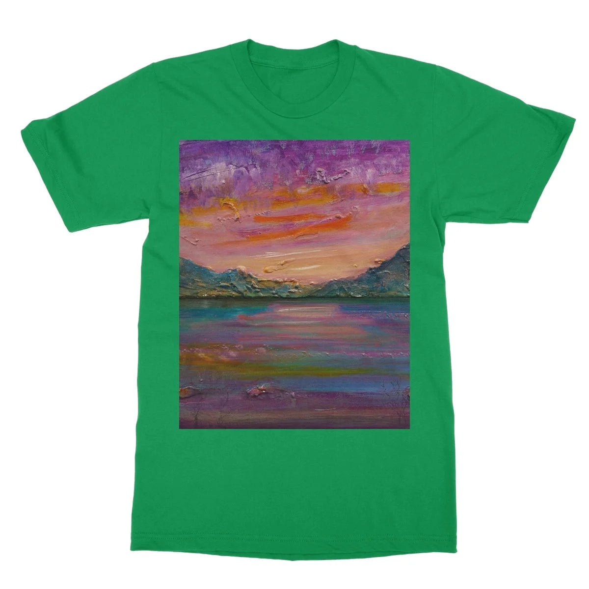 Loch Leven Sunset Softstyle T-shirt - Glencoe Art Gallery Scotland Worldwide Shipping Paintings | Prints | Gifts