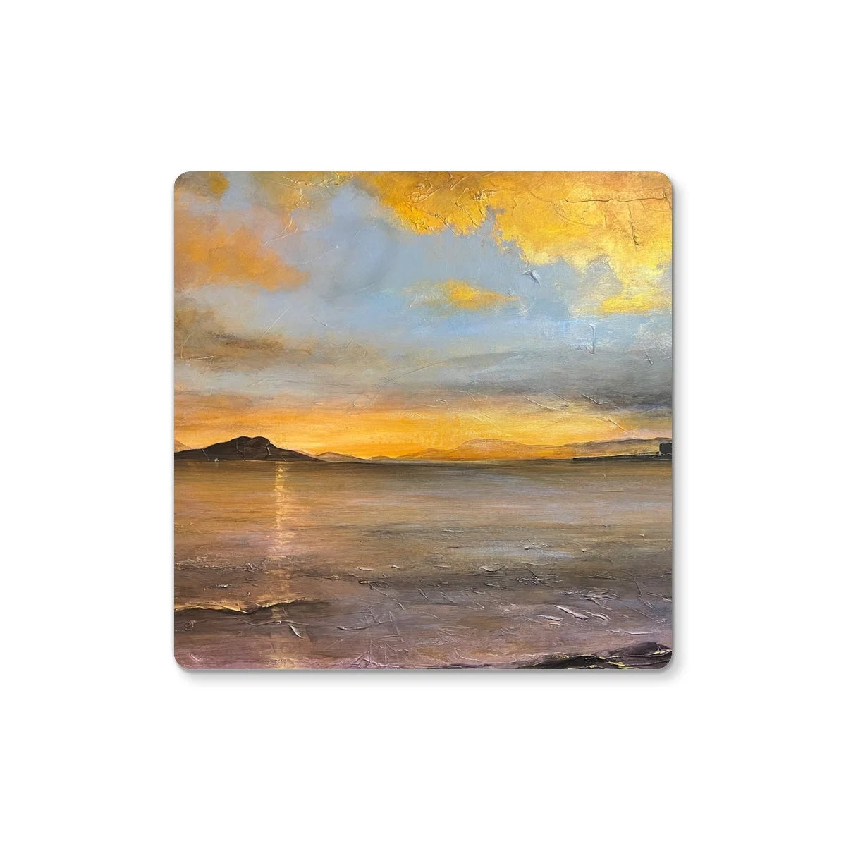 Loch Linnhe Sunset Coaster - Lochs & Mountains Art Gallery Scotland Worldwide Shipping Scottish Prints and Glencoe Landscape Paintings