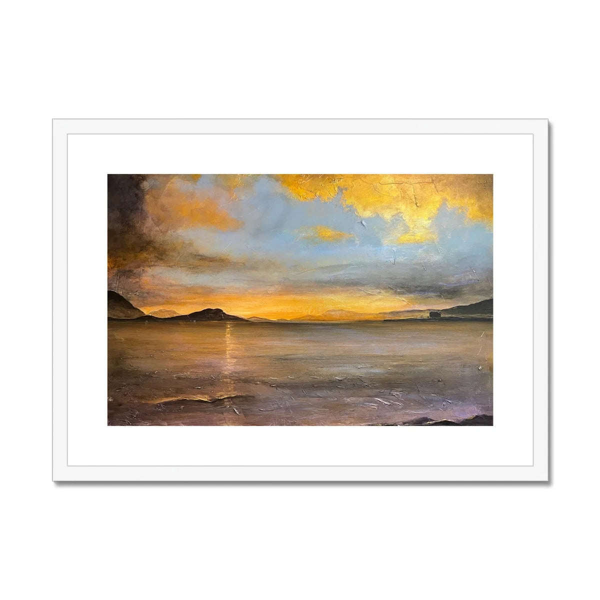 Loch Linnhe Sunset Framed & Mounted Print - Lochs Mountains Art Gallery Scotland Worldwide Shipping Scottish Prints and Glencoe Landscape