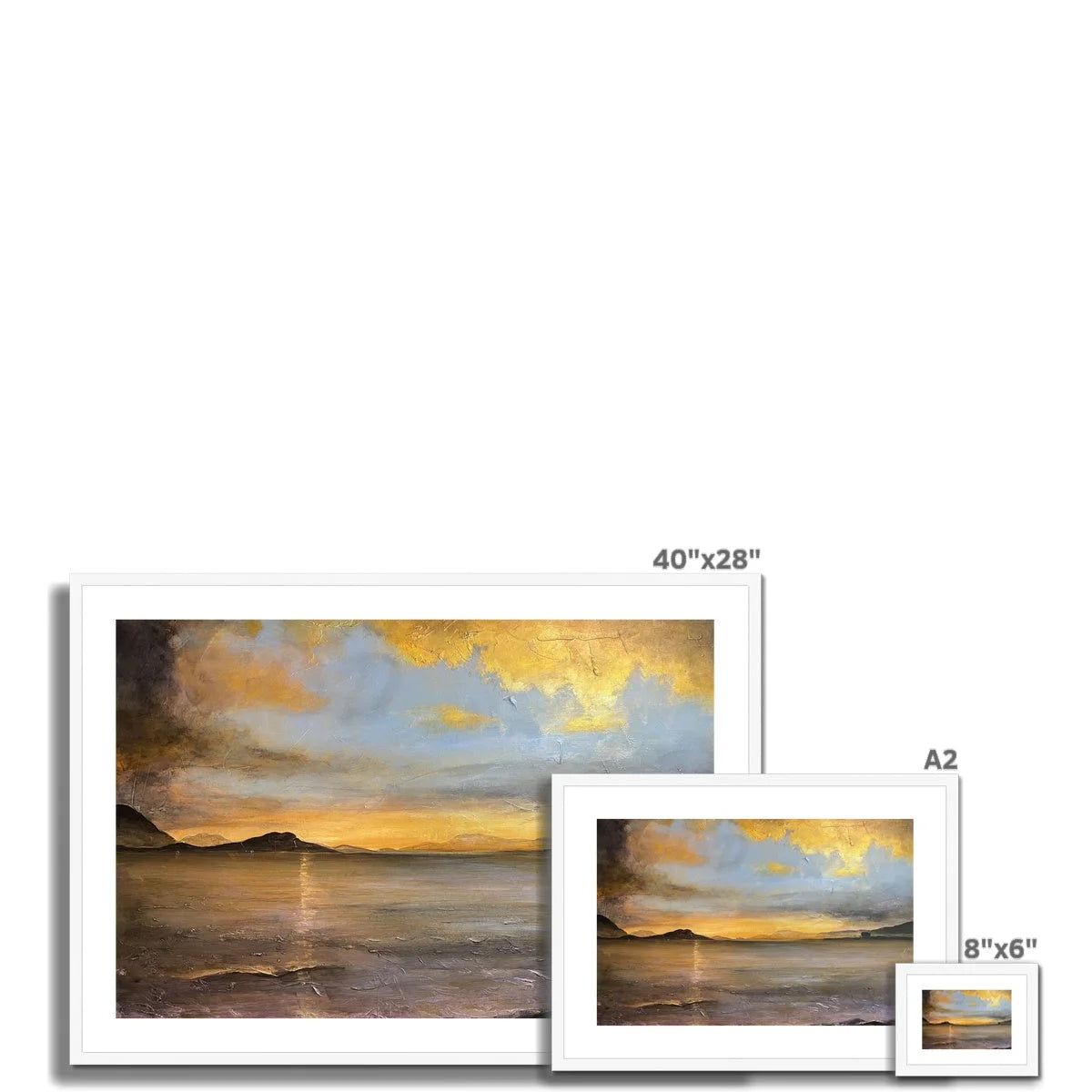 Loch Linnhe Sunset Framed & Mounted Print - Lochs Mountains Art Gallery Scotland Worldwide Shipping Scottish Prints and Glencoe Landscape