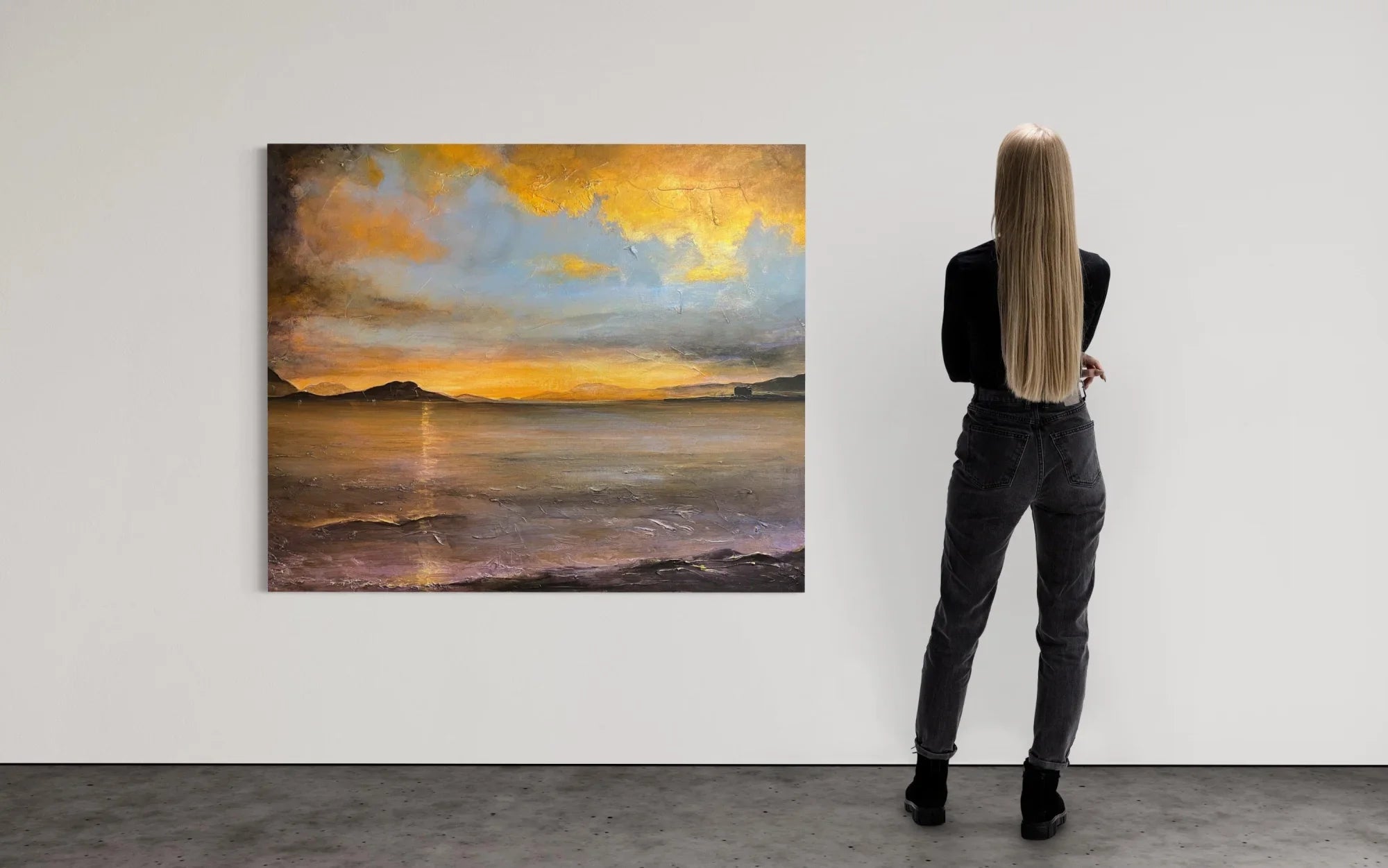 Loch Linnhe Sunset | Statement Interior Wall Art from Scotland - Lochs & Mountains Gallery Worldwide Shipping Vibrant Impressionistic