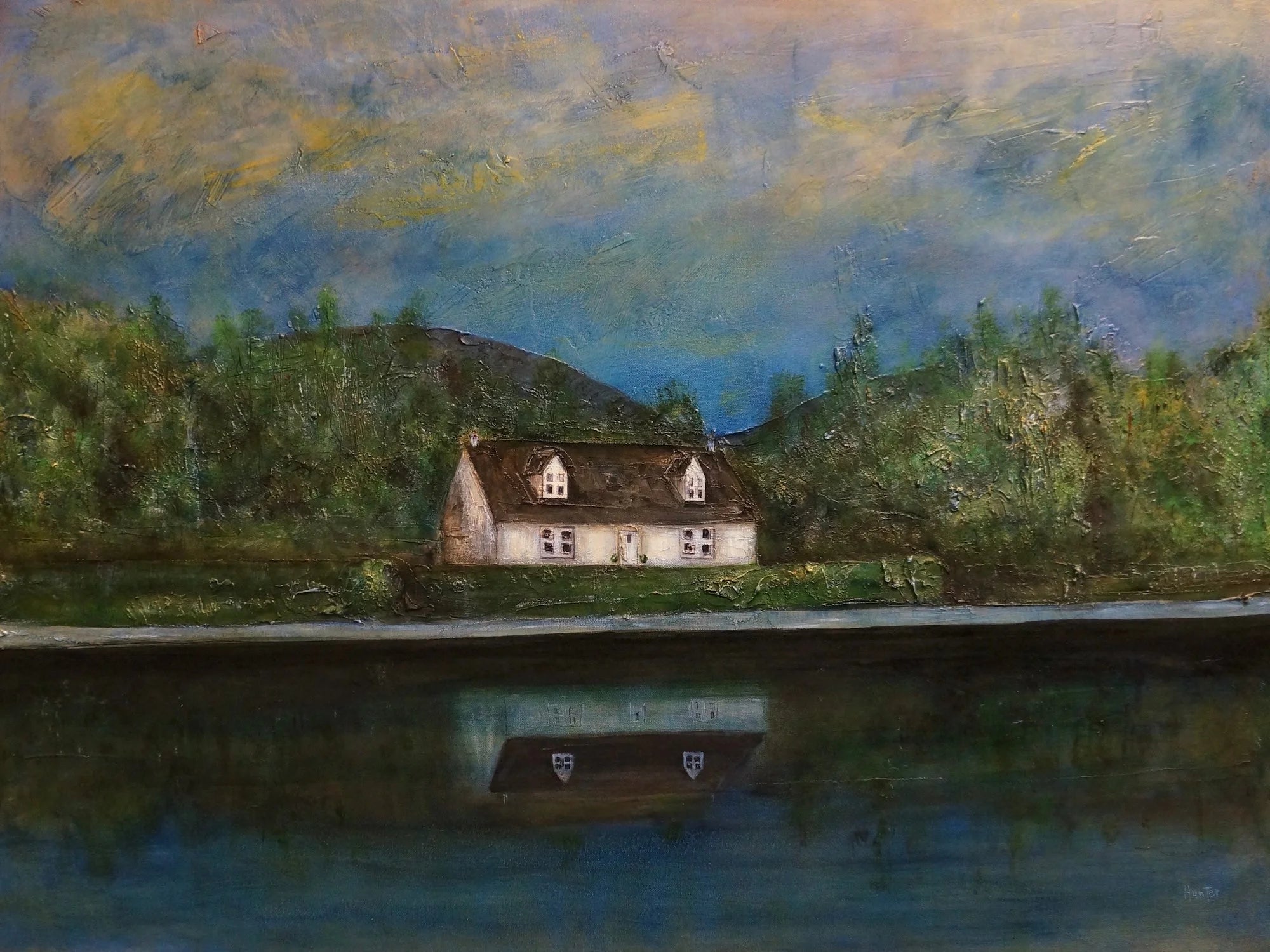 A Loch Lomond Cottage - Lochs & Mountains Art Gallery Scotland Worldwide Shipping White Cottage Brown Scottish and Paintings Prints