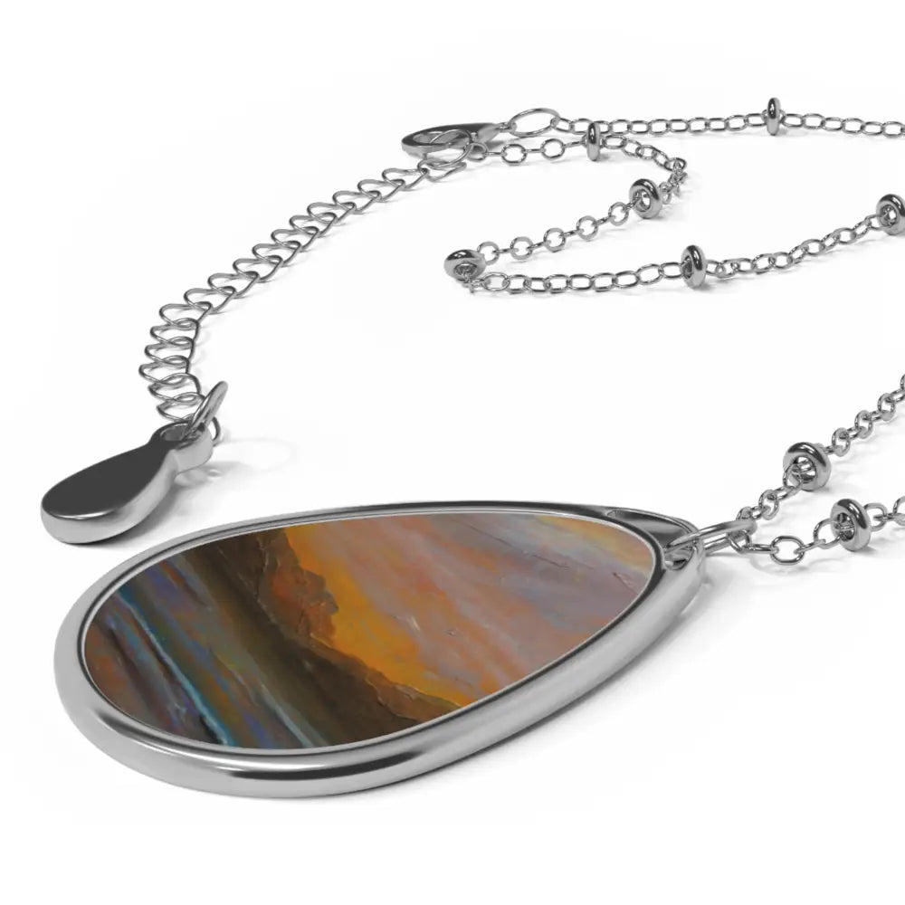 Lomond Dawn Art Ellipse Pendant Necklace