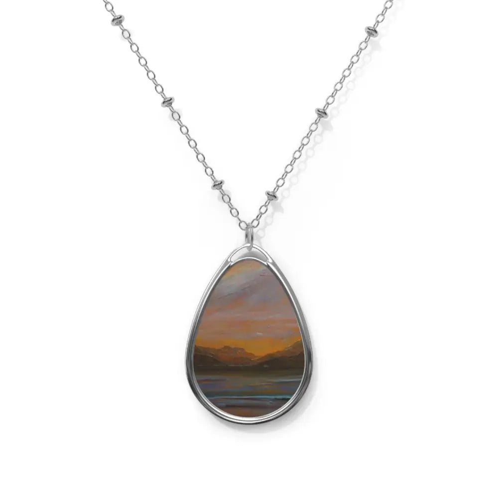 Lomond Dawn Art Ellipse Pendant Necklace