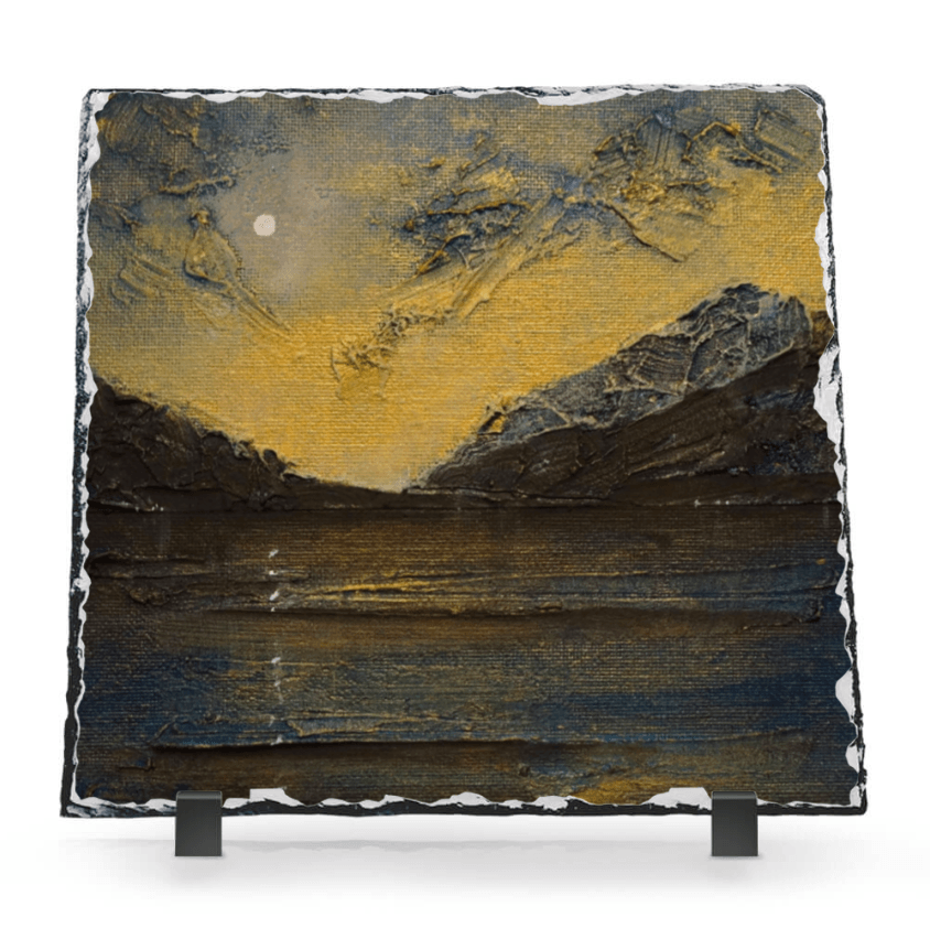 Loch Lomond Moonlight Scottish Slate Art