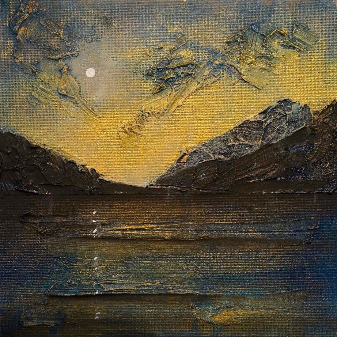 Loch Lomond Moonlight Wooden Art Block Scotland