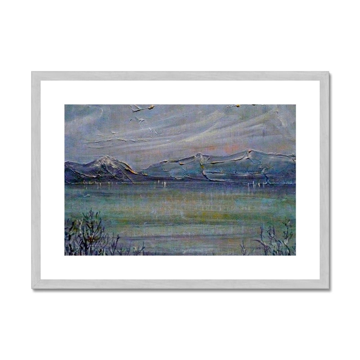 Loch Morlich Moonlight Painting | Antique Framed & Mounted Prints From Scotland