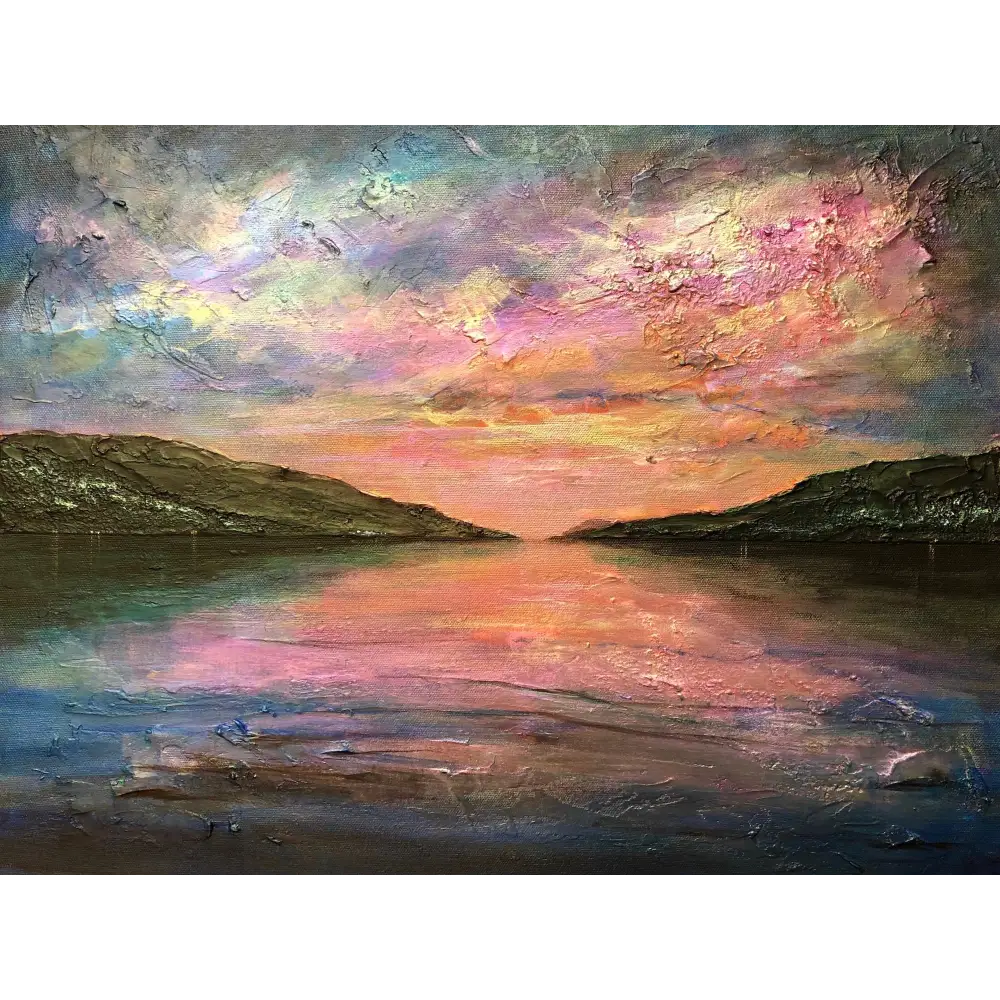 Loch Ness Dawn Wooden Art Block - Scottish - Lochs & Mountains Gallery Scotland