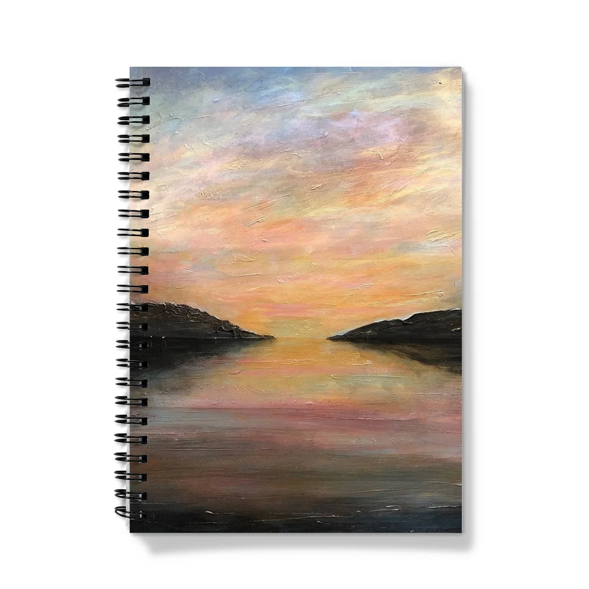 Loch Ness Glow Notebook - Lochs & Mountains Art Gallery Scotland Worldwide Shipping Scottish and Paintings Prints by Artist Hunter