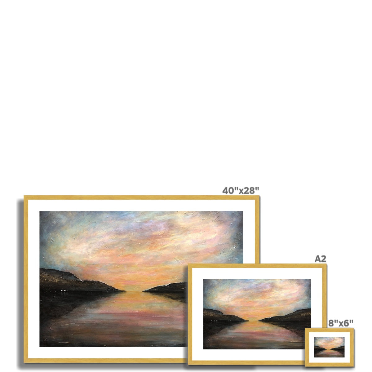 Loch Ness Glow Painting | Antique Framed & Mounted Prints From Scotland