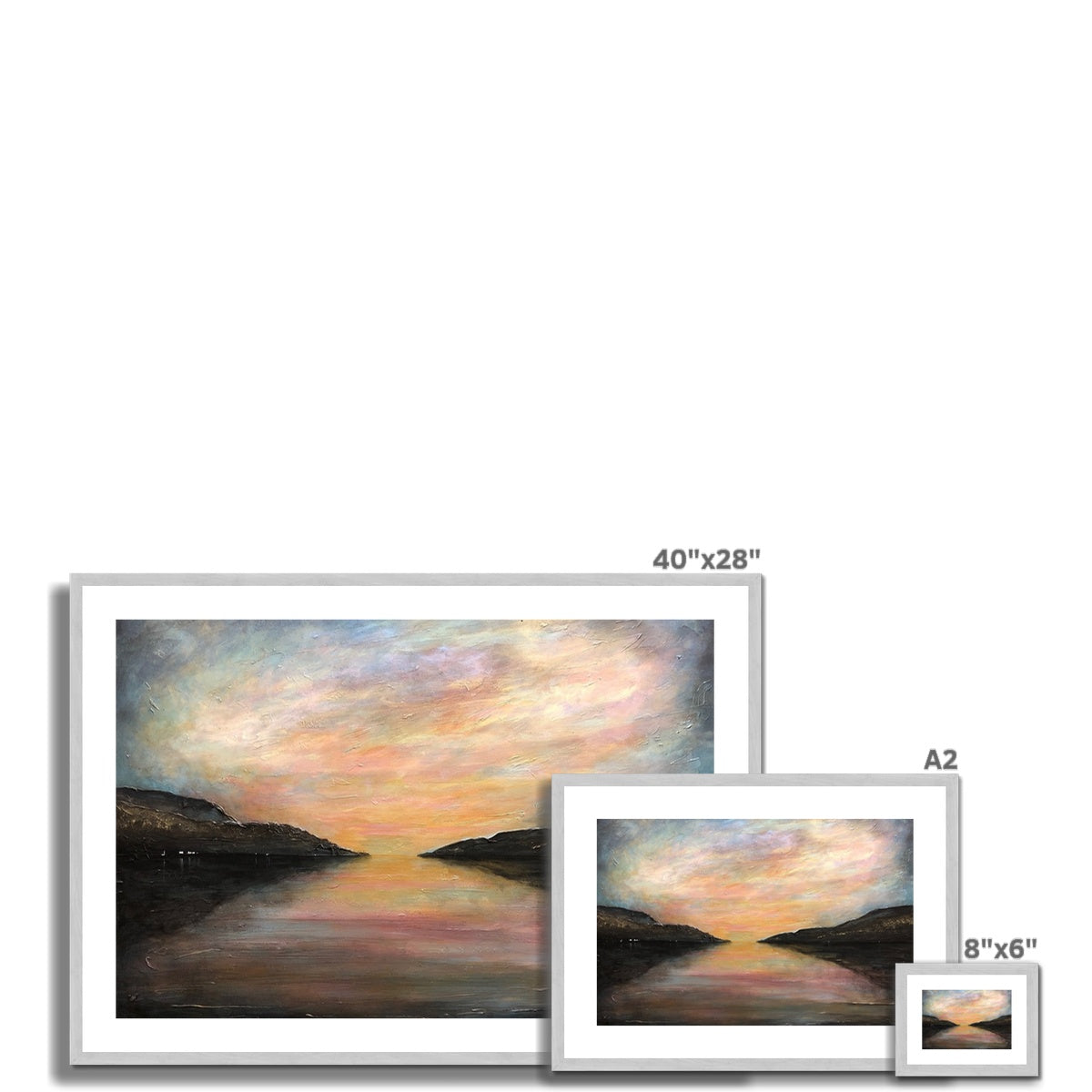 Loch Ness Glow Painting | Antique Framed & Mounted Prints From Scotland