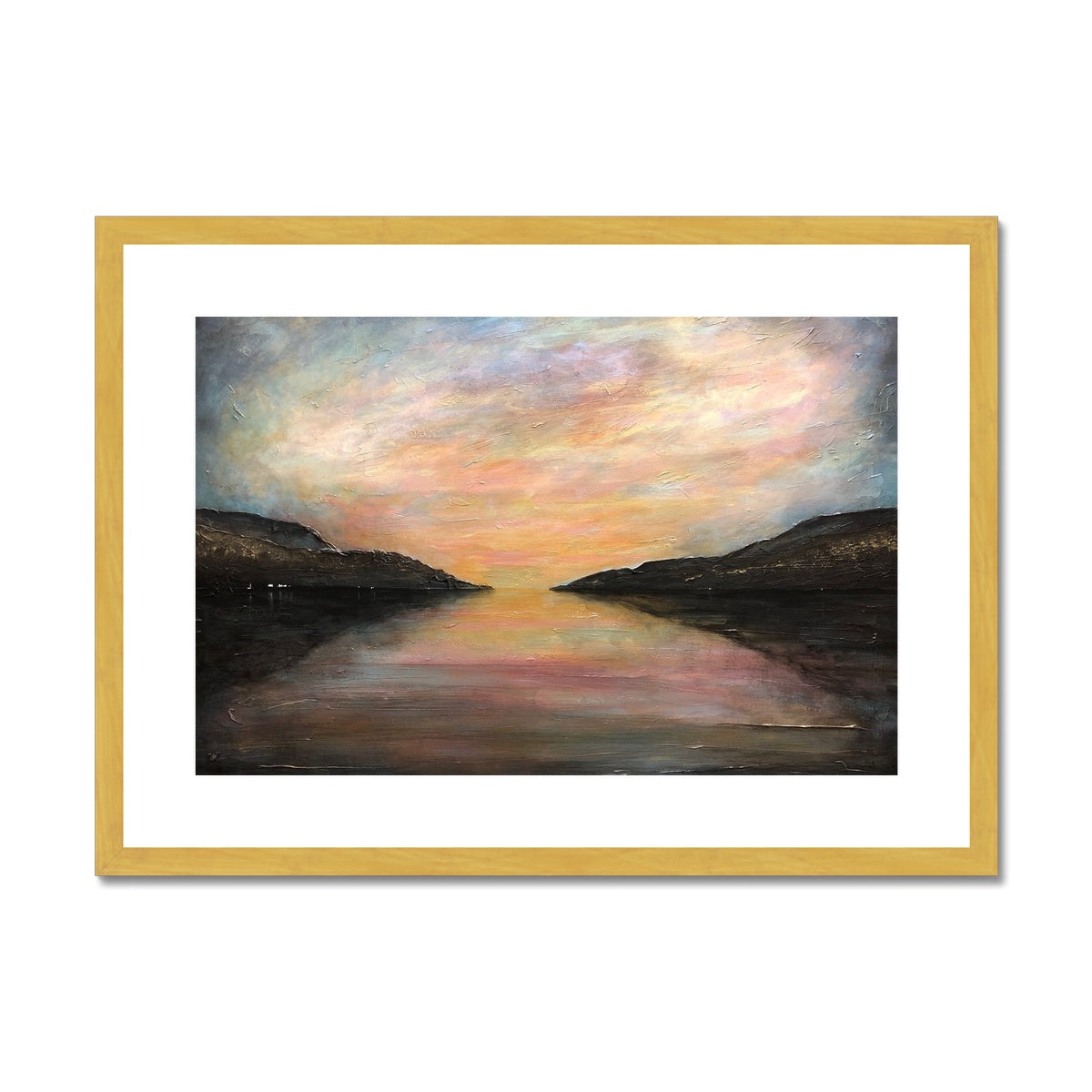 Loch Ness Glow Painting | Antique Framed & Mounted Prints From Scotland