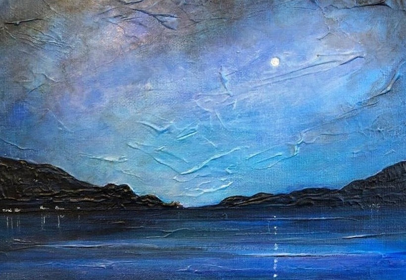Loch Ness Moonlight Scottish Landscape Painting