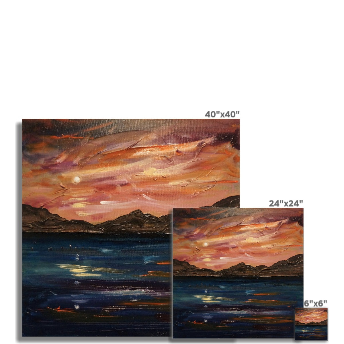 Loch Ness Moonset Painting | Fine Art Prints From Scotland