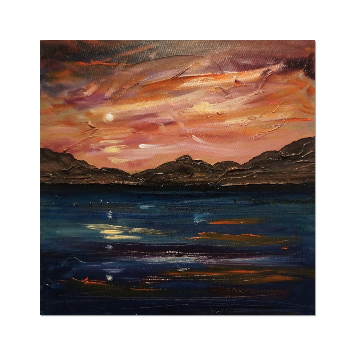 Loch Ness Moonset Painting Scotland | Signed Scottish Fine Art Prints