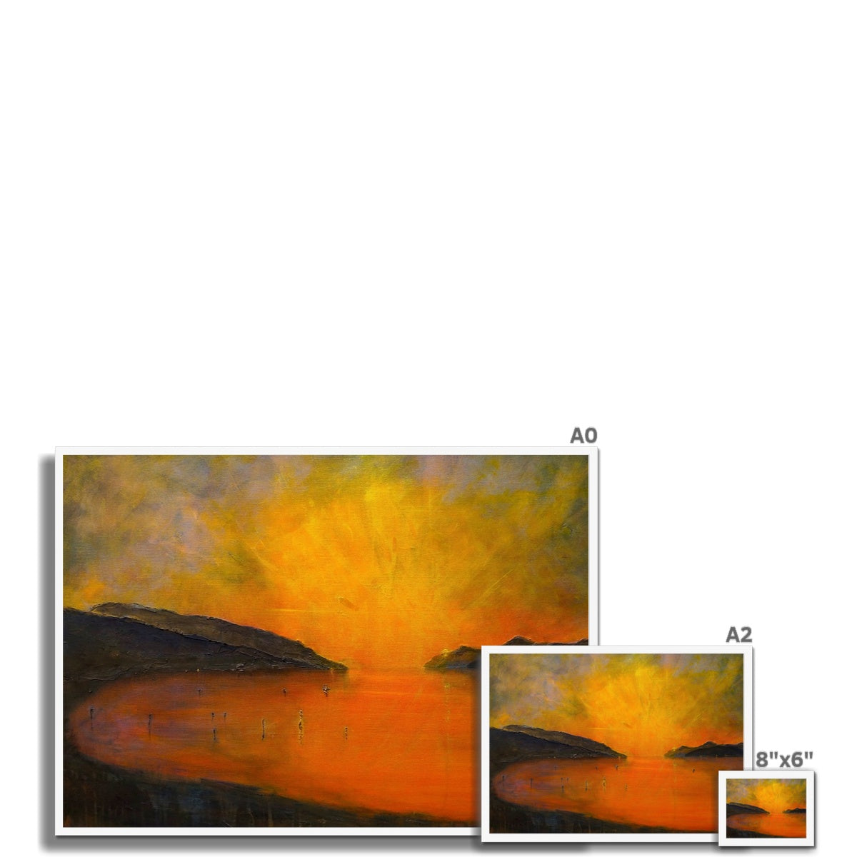 Loch Ness Sunset Painting | Framed Prints From Scotland