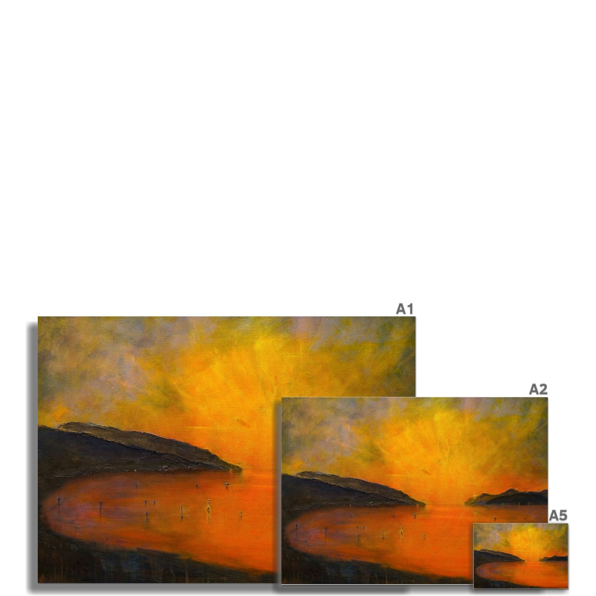 Loch Ness Sunset Painting | Signed Art Prints From Scotland | By Scottish Artist Hunter