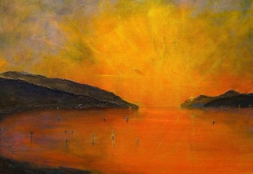 Loch Ness Sunset Scottish Landscape Painting