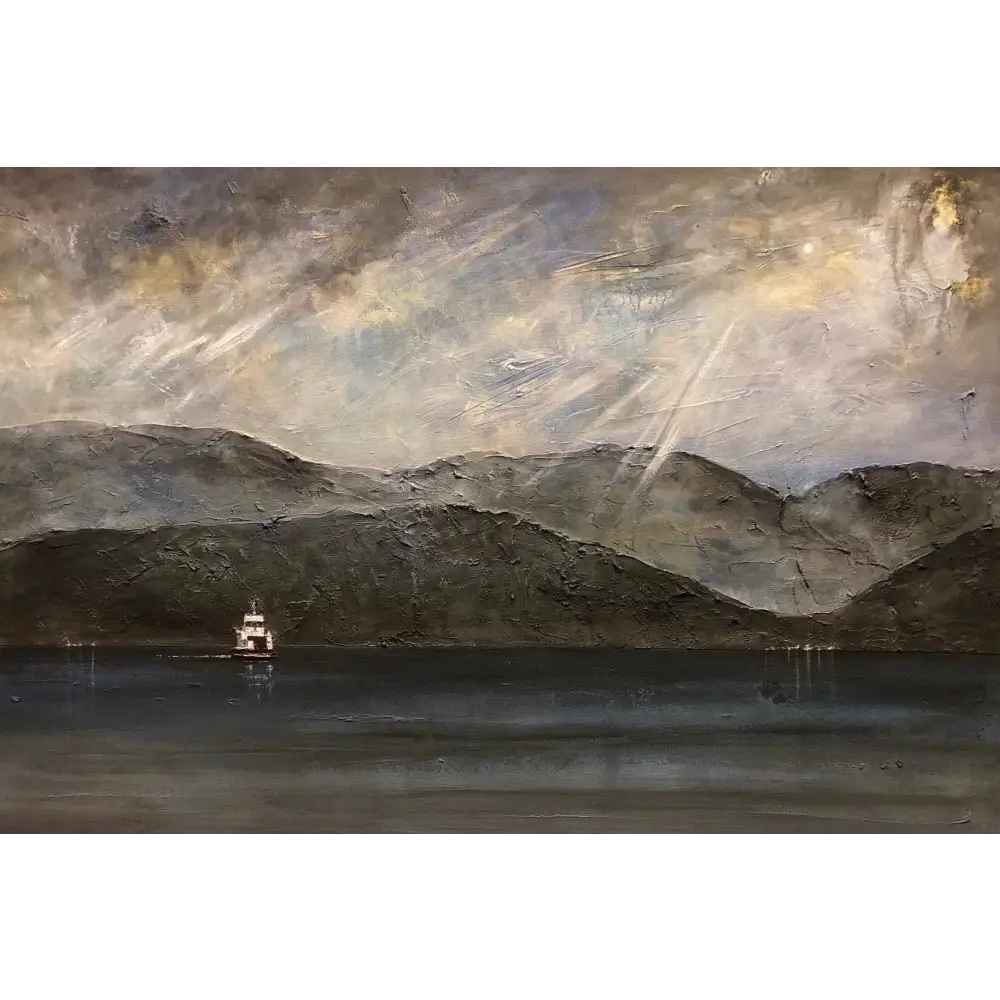 Lochranza Moonlit Ferry - Scottish Statement Interior Wall Art - Arran Gallery Scotland
