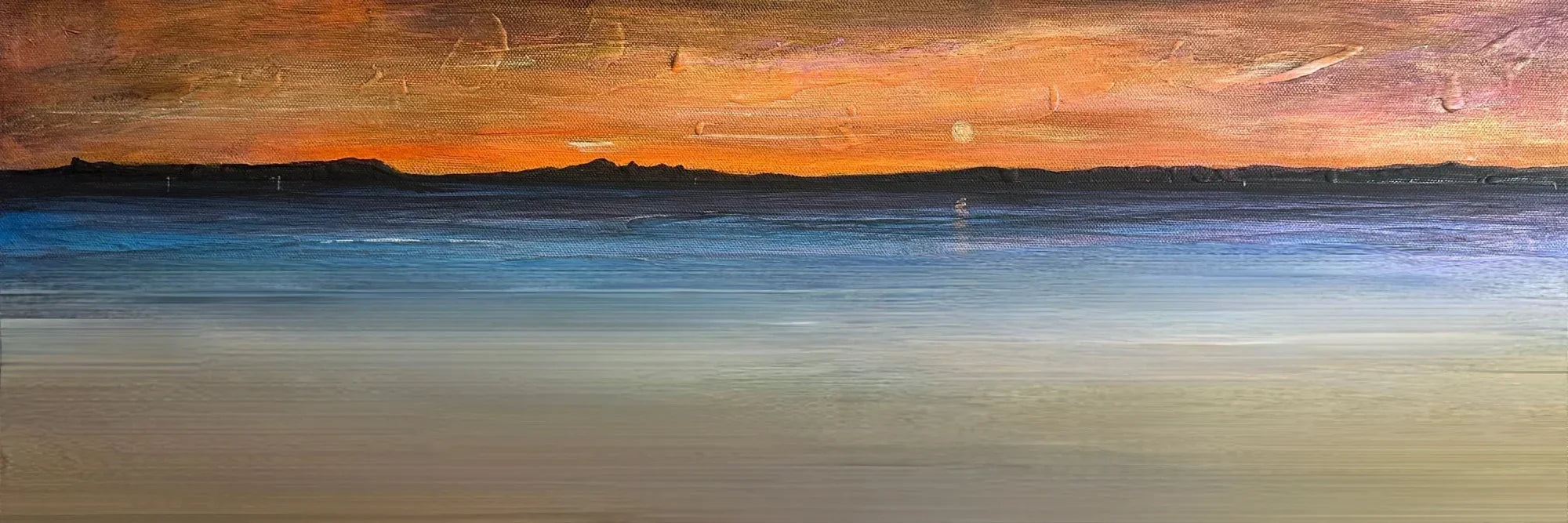 Looking from Mallaig Original Panoramic Painting - Scottish Artist Highlands & Lowlands Art Gallery Scotland