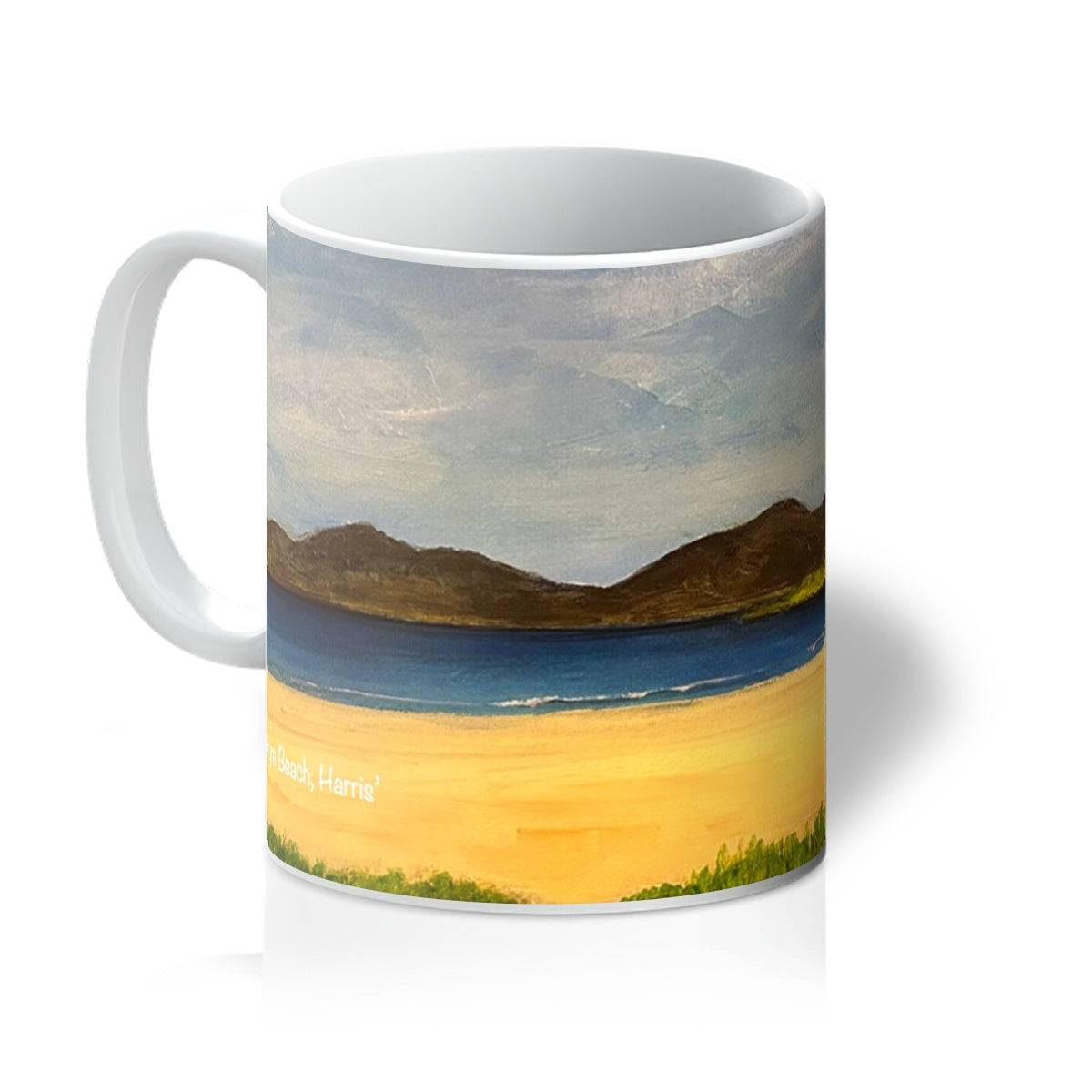 Luskentyre Beach Harris Art Gifts Mug-Mugs-Hebridean Islands Art Gallery-11oz-White-Paintings, Prints, Homeware, Art Gifts From Scotland By Scottish Artist Kevin Hunter